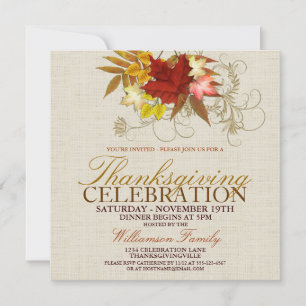 Invitación a la cena de Acción de Gracias de Burla