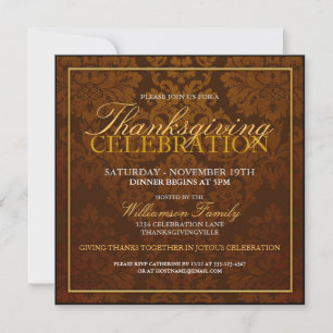 Invitación a la cena de Acción de Gracias de Damas