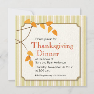 Invitación a la cena de Acción de Gracias de Fall