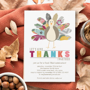 Invitación a la cena de Acción de Gracias de Feath