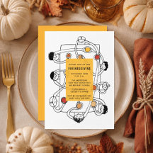Invitación a la cena de Acción de Gracias de Frien