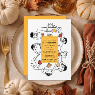 Invitación a la cena de Acción de Gracias de Frien