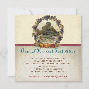 Invitación a la cena de Acción de Gracias de la gr