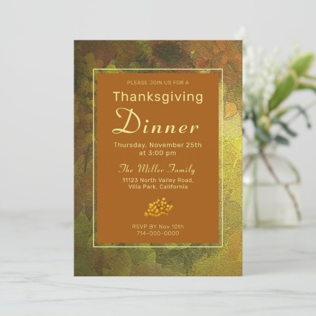 Invitación a la cena de Acción de Gracias de los C (Anverso de pie)