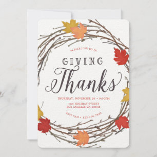 Invitación a la cena de Acción de Gracias de Maple