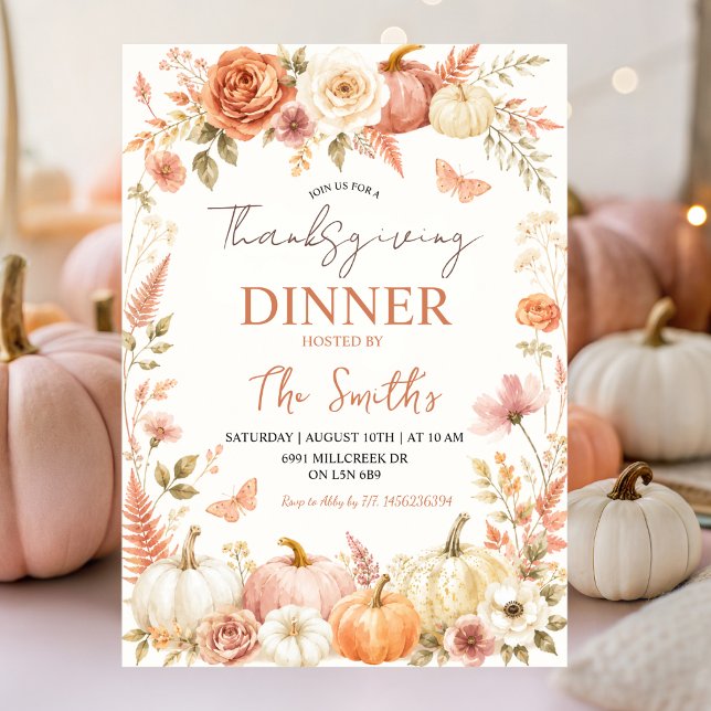 Invitación a la cena de Acción de Gracias de otoño (Subido por el creador)