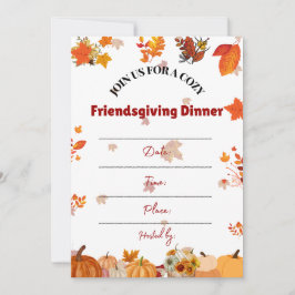 Invitación a la cena de Acción de Gracias de otoño