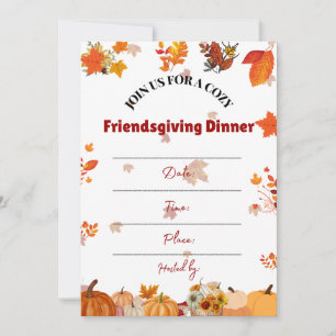 Invitación a la cena de Acción de Gracias de otoño