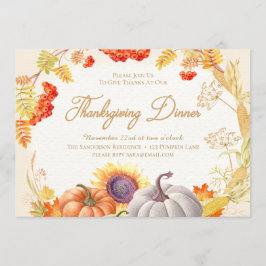 Invitación a la cena de Acción de Gracias de Sunfl