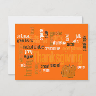 Invitación a la cena de Acción de Gracias de Word 