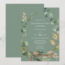 Invitación a la cena de Acción de Gracias de Wreat