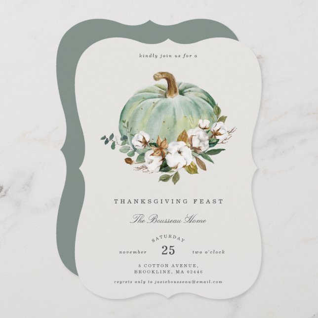 Invitación a la cena de Acción de Gracias del Algo (Anverso / Reverso)