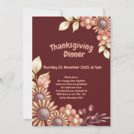 Invitación a la cena de Acción de Gracias del Boho