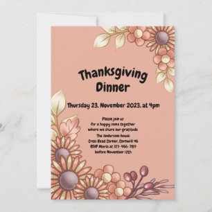 Invitación a la cena de Acción de Gracias del Boho