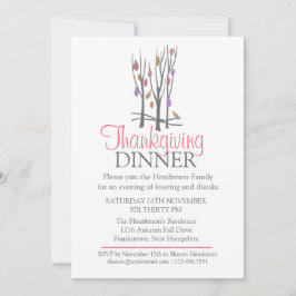 Invitación a la cena de Acción de Gracias del otoñ