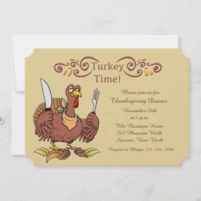 Invitación a la cena de Acción de Gracias en Turqu (Anverso)