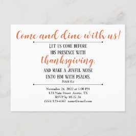 Invitación a la Cena de Acción de Gracias Escritur