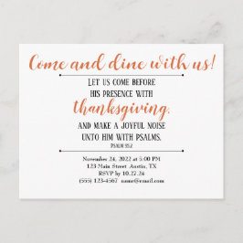 Invitación a la Cena de Acción de Gracias Escritur