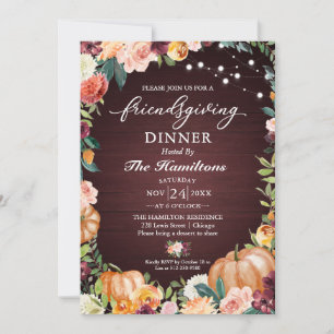 Invitación a la Cena de Acción de Gracias Floral d