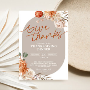 Invitación a la cena de Acción de Gracias Floral e