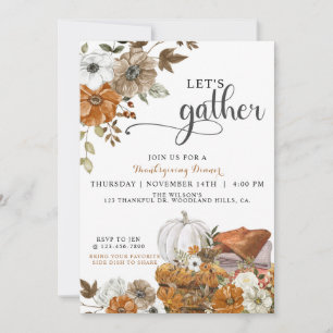Invitación a la cena de Acción de Gracias Let's Ga