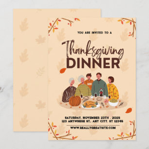 Invitación a la cena de Acción de Gracias para los