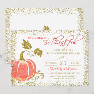 Invitación a la cena de Acción de Gracias para Pur