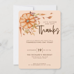 Invitación a la Cena de Acción de Gracias Tema Boh