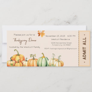 Invitación a la cena de Acción de Gracias y Día de