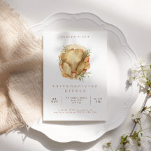 Invitación a la cena de acuarela Turquía Friendsco