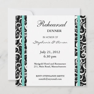 Invitación a la cena de Aqua Damask
