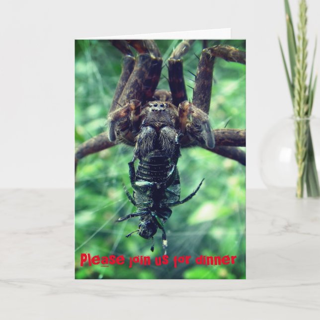 Invitación a la cena de Araña de Halloween (Anverso)