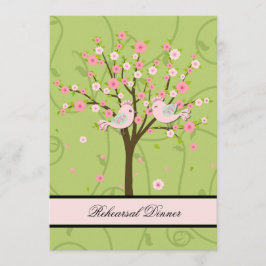 Invitación a la cena de aves con flores de cerezo