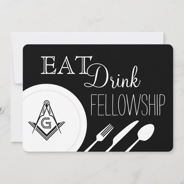 Invitación a la cena de becarios masónicos - Mason (Anverso)