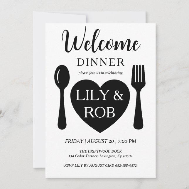 invitación a la cena de bienvenida (Anverso)