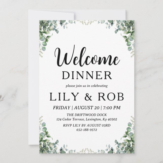 invitación a la cena de bienvenida (Anverso)