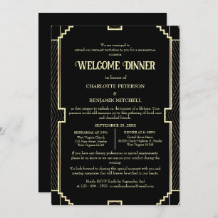 Invitación a la cena de bienvenida con ensayo Art