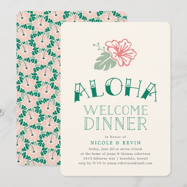 Invitación a la cena de bienvenida de Isla Hibiscu (Anverso / Reverso)