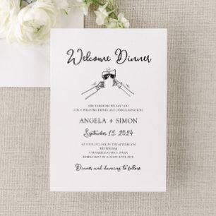 Invitación a la cena de bienvenida por mano