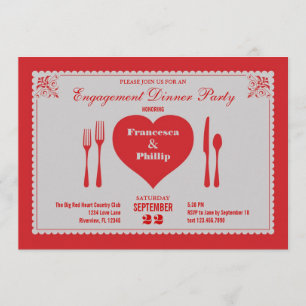 Invitación a la cena de Big Heart Engagement