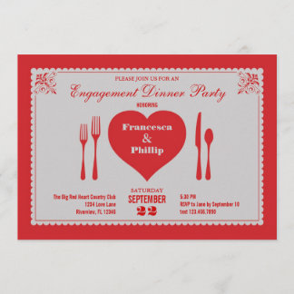 Invitación a la cena de Big Heart Engagement