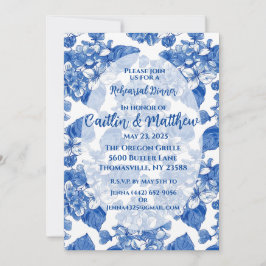 Invitación a la cena de Blue Hydrangeas