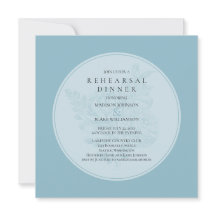 Invitación a la cena de Boda azul y blanco