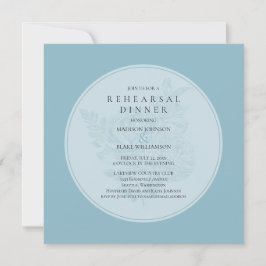 Invitación a la cena de Boda azul y blanco