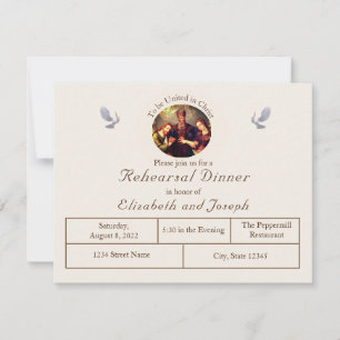 Invitación a la cena de Boda católico vintage