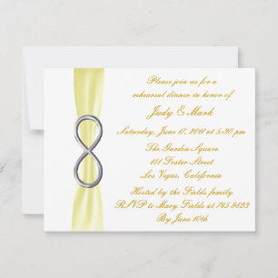 Invitación a la cena de Boda con infinito amarillo