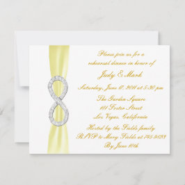 Invitación a la cena de Boda con infinito amarillo