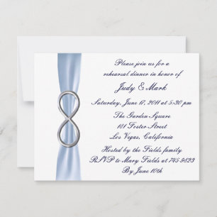 Invitación a la cena de Boda con infinito azul