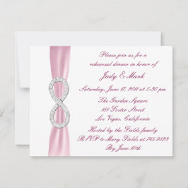 Invitación a la cena de Boda con infinito rosa