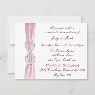 Invitación a la cena de Boda con infinito rosa
